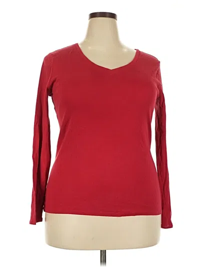 Pre-owned Merona Long Sleeve T-shirt In Red