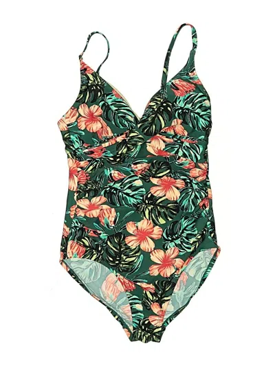 Pre-owned Merona One Piece Swimsuit In Green