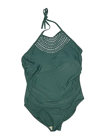 Pre-owned Merona One Piece Swimsuit In Green