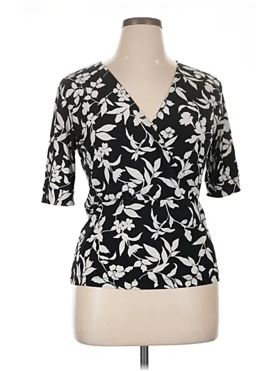 Pre-owned Merona Short Sleeve Blouse In Black