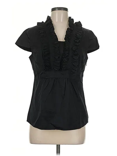 Pre-owned Merona Short Sleeve Blouse In Black
