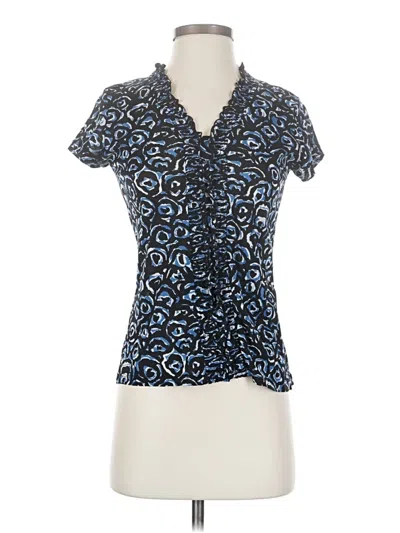 Pre-owned Merona Short Sleeve Blouse In Blue