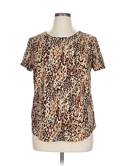 Pre-owned Merona Short Sleeve Blouse In Brown