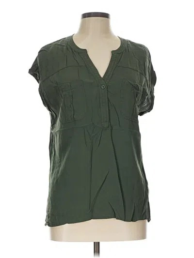 Pre-owned Merona Short Sleeve Blouse In Green