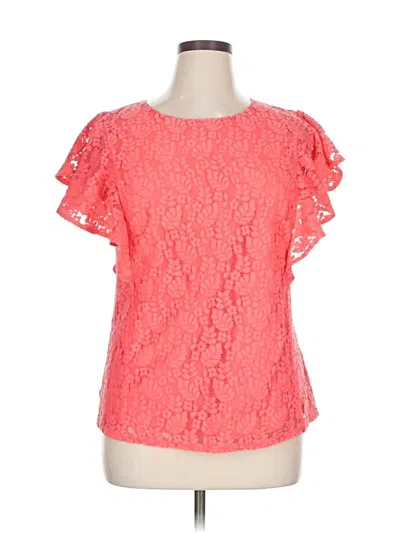 Pre-owned Merona Short Sleeve Blouse In Orange