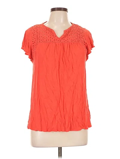 Pre-owned Merona Short Sleeve Blouse In Orange