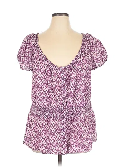 Pre-owned Merona Short Sleeve Blouse In Purple