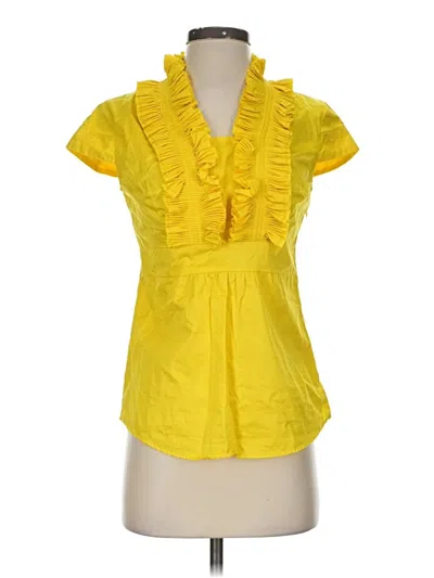 Pre-owned Merona Short Sleeve Blouse In Yellow