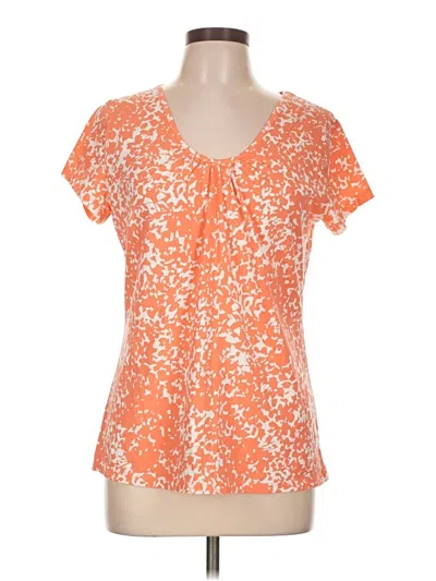 Pre-owned Merona Short Sleeve Top Orange Scoop Neck Tops