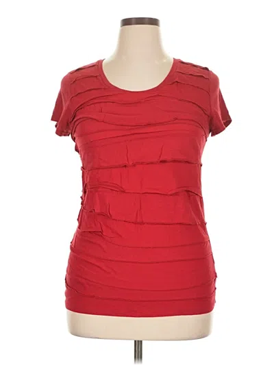 Pre-owned Merona Short Sleeve Top Red Scoop Neck Tops
