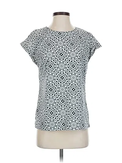 Pre-owned Merona Short Sleeve Top Silver Keyhole Neckline Tops