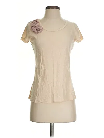 Pre-owned Merona Short Sleeve Top Tan Scoop Neck Tops In Brown