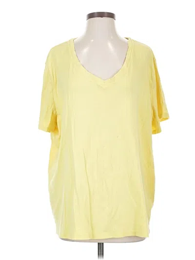 Pre-owned Merona Short Sleeve Top Yellow V-neck Tops