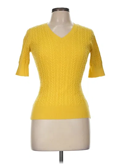 Pre-owned Merona Short Sleeve Top Yellow V-neck Tops