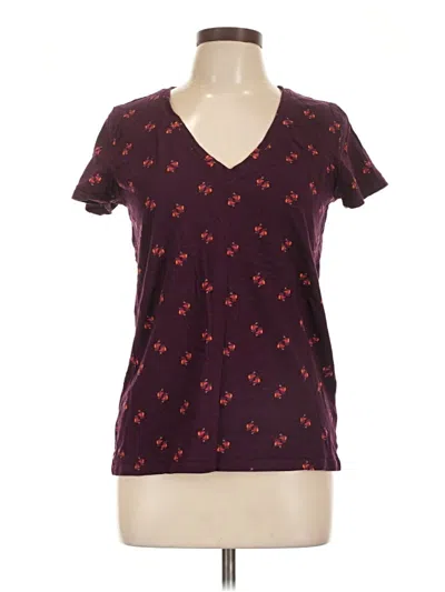 Pre-owned Merona Short Sleeve T-shirt In Burgundy