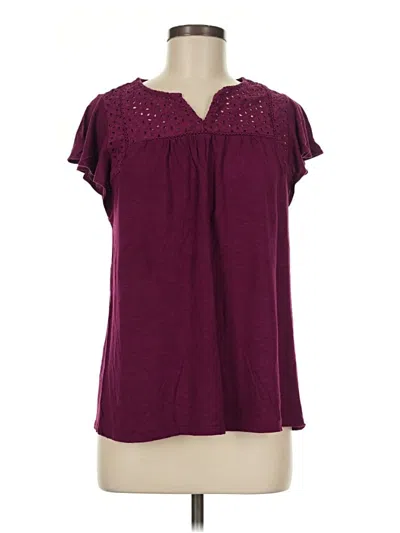 Pre-owned Merona Short Sleeve T-shirt In Burgundy