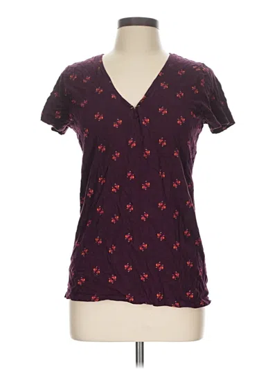 Pre-owned Merona Short Sleeve T-shirt In Burgundy