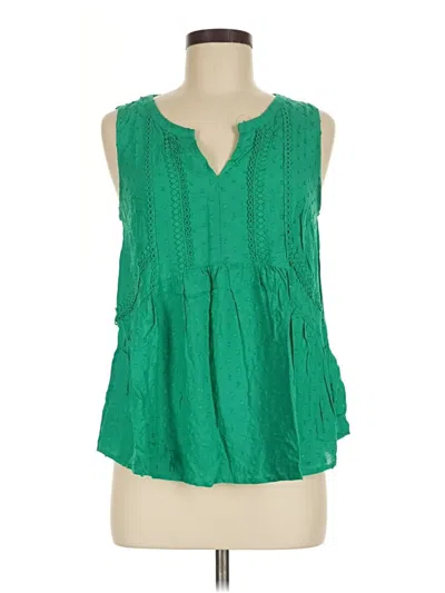 Pre-owned Merona Sleeveless Blouse In Green