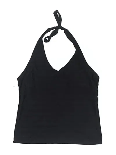 Pre-owned Merona Swimsuit Top Black Solid Pattern Swimwear