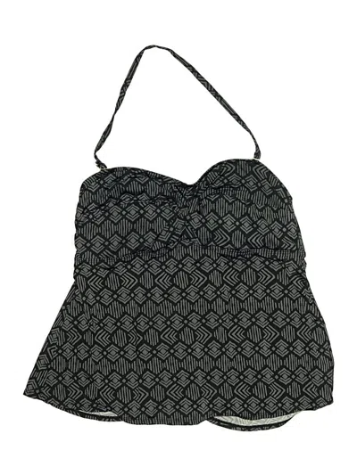 Pre-owned Merona Swimsuit Top Black Tweed Pattern Swimwear
