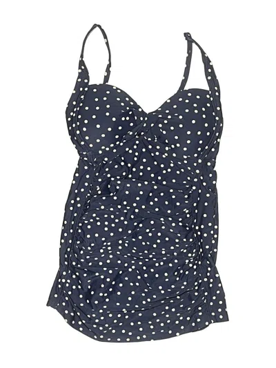 Pre-owned Merona Swimsuit Top Blue Polka Dots Pattern Swimwear