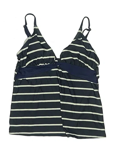 Pre-owned Merona Swimsuit Top Blue Stripes Pattern Swimwear