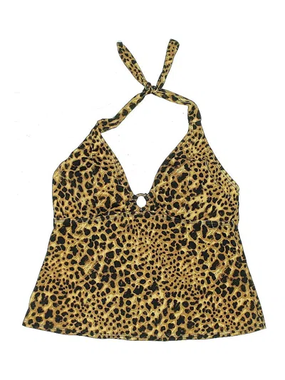 Pre-owned Merona Swimsuit Top Gold Animal Print Pattern Swimwear