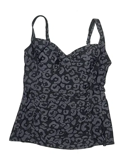 Pre-owned Merona Swimsuit Top Gray Print Pattern Swimwear