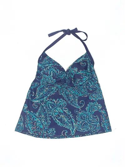 Pre-owned Merona Swimsuit Top Teal Paisley Pattern Swimwear In Blue