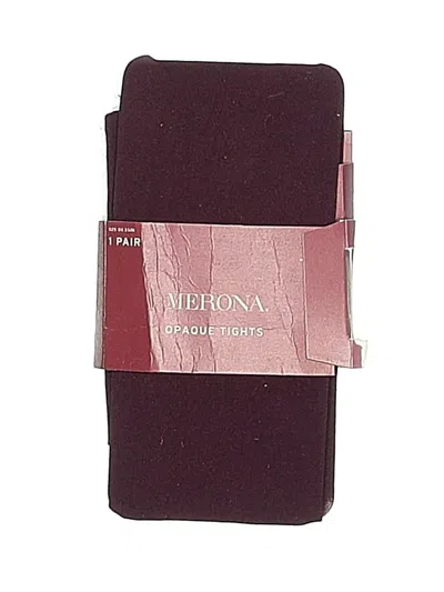 Pre-owned Merona Tights In Burgundy