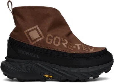 Merrell 1trl Brown & Green Agility Peak 5 Gtx Zip Off Sneakers In Rye