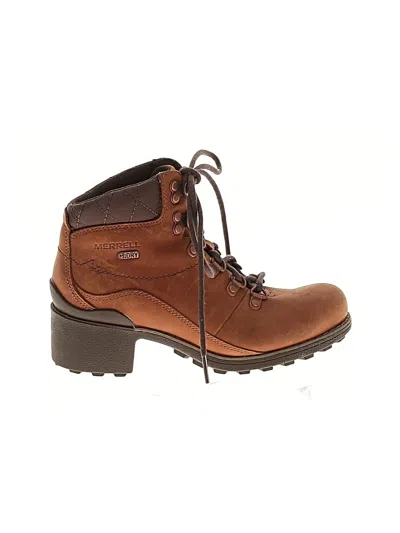 Pre-owned Merrell Ankle Boots In Brown