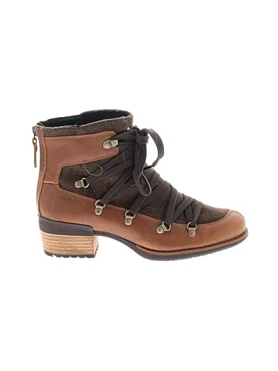 Pre-owned Merrell Ankle Boots In Brown