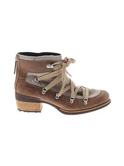 Pre-owned Merrell Ankle Boots In Brown