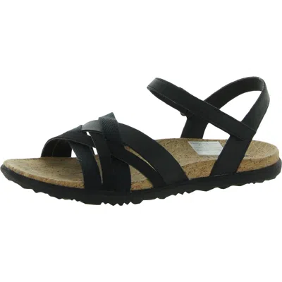 Merrell Around Town Arin Womens Leather Cork Slingback Sandals In Black