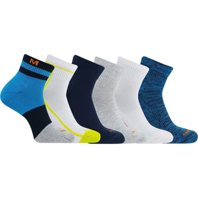 Merrell Assorted 6-pack Recycled Polyester Hiking Ankle Socks In Multi