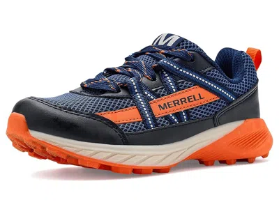 Merrell Copter Trek (little Kids/big Kids) Kid's Shoes Navy/orange : 2 Little Kid M, Textile In Multi