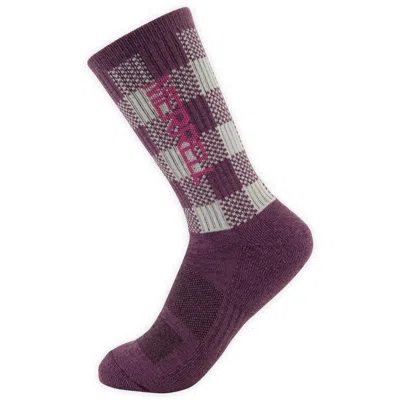 Merrell Eco Cushioned Crew 3 Pack In Grape Rum Plaid