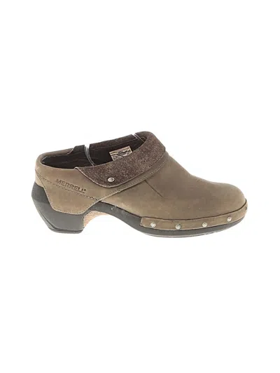 Pre-owned Merrell Flats In Brown