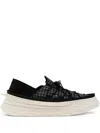 Merrell Grid-pattern Zip Sneakers In Black