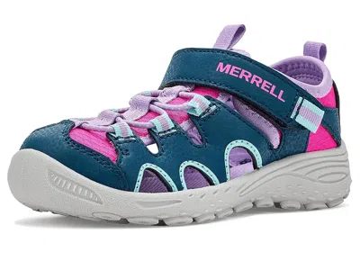 Merrell Hydro Trekker (little Kid/big Kid) Kids Shoes Indigo/fuchsia : 13 Little Kid M, Synthetic In Blue
