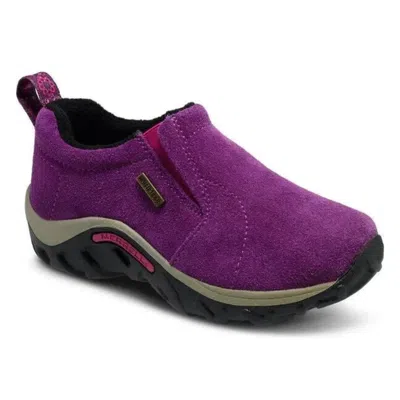 Merrell Jungle Moc J95609 Kids Purple Suede Waterproof Slip On Shoes Zap2665