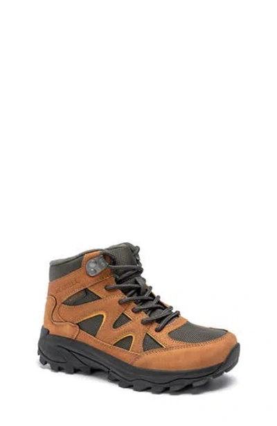 Merrell Moab Speed 2 Peak Waterproof (little Kid/big Kid) Kid's Shoes Tan/olive : 7 Big Kid M, Synthetic In Brown
