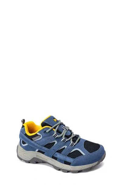 Merrell Moab Kdz Wp (little Kids/big Kids) Kid's Shoes Blue/grey : 6 Big Kid M, Leather/textile In Multi