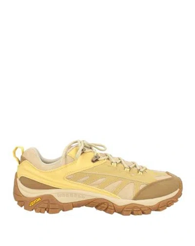 Merrell Man Sneakers Lime Green Size 9 Leather, Textile Fibers