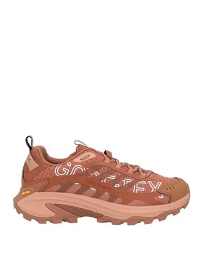 Merrell Man Sneakers Rust Size 9 Textile Fibers In Red