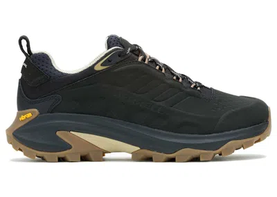 Pre-owned Merrell Men's  Moab Speed 2 Leather Waterproof Sneakers In Black