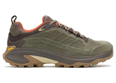 Pre-owned Merrell Men's  Moab Speed 2 Leather Waterproof Sneakers In Olive