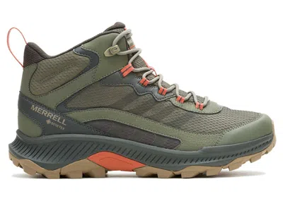 Pre-owned Merrell Men's  Speed Strike 2 Mid Goretex Sneakers In Olive In Green