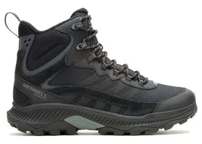Pre-owned Merrell Men's  Speed Strike 2 Thermo Mid Waterproof Sneakers In Black